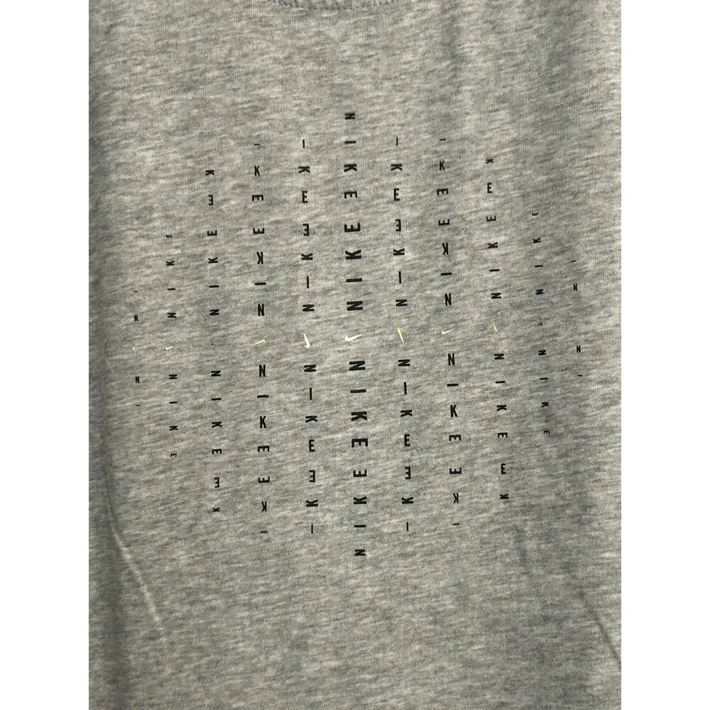 The Nike Tee Tank Top Women’s M Gray Athletic Cut Dri-Fit Gold Swoosh Logo